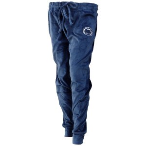 navy women's sweatpants with embroidered Penn State Athletic Logo on left thigh